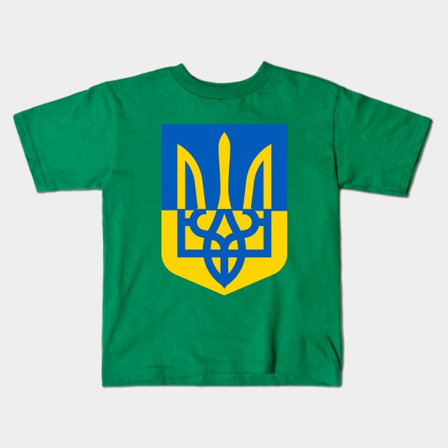 Ukraine Shield Trident Kids T-Shirt by Scar